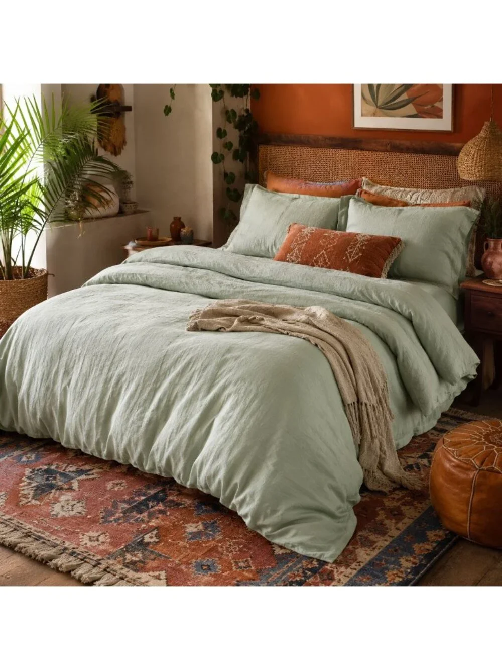 S15 | Quince European Linen Duvet Cover Full Queen Sage (retired) NWOT